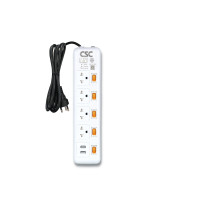 ราคา รางปลั๊กไฟ มอก. OrangeSwitch 4ช่อง+2USB 5สวิตซ์ 5เมตร CSC AS155UCSO-5M (YA08541)