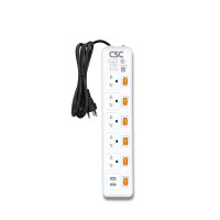 ราคา รางปลั๊กไฟ มอก. OrangeSwitch 5ช่อง+2USB 6สวิตซ์ 5เมตร CSC AS166UCSO-5M (YA08549)