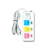 ราคา รางปลั๊กไฟ มอก. Colorful 3ช่อง 3สวิตช์ 10เมตร CSC AM133MC-10m (YA17006)