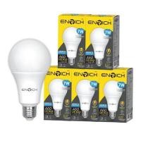 ราคา ENRICH หลอดไฟ LED BULB รุ่น ECO LIFE 7W แพ็ค 5 (ขั้ว E27, แสงเหลือง) (YD26259)