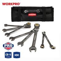 ราคา WORKPRO ชุดประแจแหวนข้างปากตาย, ชุดประแจแหวนคู่, ชุดประแจปากตายแหวนข้างพับได้ - WP202521 (YA16259)