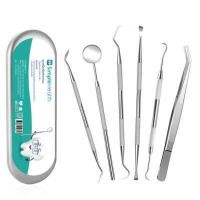 ราคา HANASO ชุดเครื่องมือทันตกรรม สแตนเลส 6-IN-1 สำหรับทำความสะอาดฟัน (6 ชิ้น/ชุด) (YC89840)