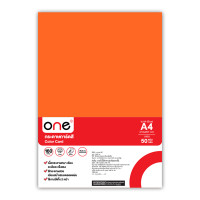 ราคา ONE กระดาษการ์ดสี A4 160 แกรม สีส้มเข้ม แพ็ค 50 แผ่น (5005047)