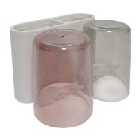 ราคา ชุดแขวนเก็บแปรงสีฟันพร้อมแก้ว 2 ใบแบบสูญญากาศ IDEO HOME (Y028489)