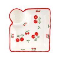 ราคา จานเกี๊ยวเซรามิค Dumplings เชอร์รี่ KASSA HOME รุ่น TDGI200624-6 ขนาด 18.3 ซม. สีขาวขอบแดง (Y036514)