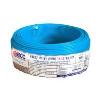 ราคา สายไฟ BCC รุ่น 60227 IEC 01 (THW) 1x1.5 SQ.MM. ขนาด 100 ม. สีน้ำเงิน (Y069925)