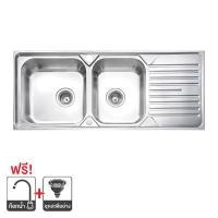 ราคา อ่างล้างจานฝัง 2 หลุม 1 ที่พัก MSA200B MEX สีสเตนเลส ขนาด 120 x 50 x 16.8 ซม (Y075431)