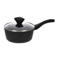 ราคา KASSA HOME หม้อด้ามนอนสติ๊ก พร้อมฝาแก้ว รุ่น ME-0016 ขนาด 18 ซม. สีดำ (Black Color) (YA39127)