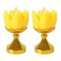 ราคา LUZINO เชิงเทียนทรงดอกบัว LED แบบใส่ถ่าน รุ่น KB203-YL สีเหลือง แพ็ก 2 ชิ้น (YB96348)
