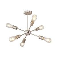 ราคา LUZINO โคมไฟเพดานเหล็ก (E27x6) รุ่น ATOM 20920-Nickel Satin สีซาตินนิกเกิล (YB96482)