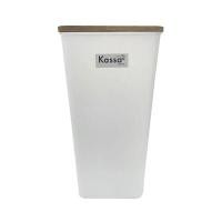 ราคา KASSA HOME ถังขยะเหลี่ยมพลาสติกพร้อมฝาขอบถังไม้ รุ่น NI211112-B10 สีขาว ความจุ 9 ลิตร (YB96502)