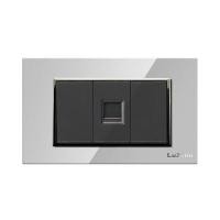 ราคา LUZINO ชุดเต้ารับคอมพิวเตอร์ CAT5E รุ่น GLASS A85-E02-SV สีเงิน-ดำ (YC02173)