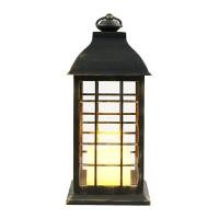 ราคา SANDI ตะเกียงเทียนพลาสติก LED รุ่น B5084 สีดำ-ทอง ขนาด 13.5 x 13.5 x 31.5 ซม. (YC05823)