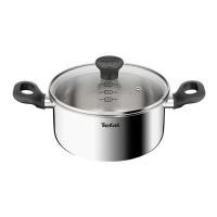 ราคา TEFAL หม้อสเตนเลส 2 หูพร้อมฝาแก้ว รุ่น E3254695 ขนาด 24 ซม. (YC13482)