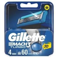 ราคา GILLETTE ใบมีดโกน รุ่น MACH 3 TURBO รีฟิล 4 ชิ้น (YD27613)