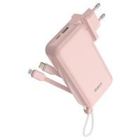 ราคา REMAX แบตสำรอง 10000mAh รองรับ CCC มีสายในตัว รุ่น REW1021 สีชมพู กล่อง (YD14380)