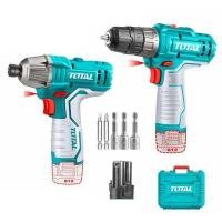 ราคา Total ไขควงกระแทก + สว่าน ไร้สาย 12V รุ่น TOSLI240586 โทเทิล TOSLI240586 ชุด (YD28764)