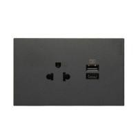 ราคา BTICINO ชุดเต้ารับเดี่ยว 3 ขา พร้อมม่านนิรภัย USB A+C รุ่น SQG4126AC สีกราไฟต์ (YD12884)