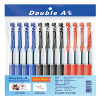 ราคา ปากกาลูกลื่น Double A TriTouch 0.7มม.คละสี(แพ็ค12ด้าม) (1091589)