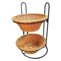 ราคา ถาดหวายเทียมอเนกประสงค์ 2 ชั้น KASSA HOME รุ่น ZY17030CH สีน้ำตาล (Y022009)