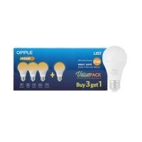 ราคา หลอดไฟ LED E27 9W Warm White OPPLE OPPLE LED U1 A60 E27 9W P4 แพ็ค (YD31733)