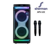 ราคา SHERMAN ชุดลำโพงล้อลาก รุ่น APS-122 สีดำ ดอกลำโพงขนาด 8 นิ้ว (YA28057)