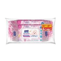 ราคา SANISOFT ผ้าเปียกเช็ดผิวเด็ก สูตรน้ำเกลือธรรมชาติ ขนาด 80 แผ่น (แพ็คคู่) (0A00177)