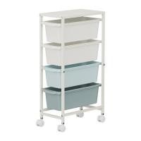 ราคา KASSA HOME ชั้นวางของ 4 ชั้น พร้อมล้อเลื่อน รุ่น RY811286 สีขาว-เขียว ขนาด 24.5x38.6x68.3 ซม. (YD30170)