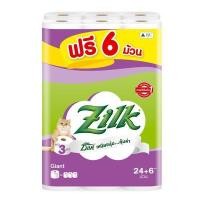ราคา ZILK กระดาษชำระแบบม้วน ขนาด Giant Pack 24+6 ม้วน (0097512)