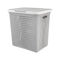 ราคา DKW ตะกร้าผ้าพลาสติกพร้อมฝาปิด รุ่น HH-1222L (Bubble) สีเทา ขนาด 43.7x34.8x43.4 ซม. (YD34437)