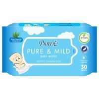 ราคา PUREEN ผ้าเช็ดทำความสะอาดผิวเด็กสูตรเพียวแอนด์มายด์ 30แผ่น (แพ็ค) (YD28946)