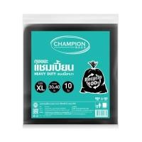 ราคา CHAMPION ถุงขยะหนาแบบพับ รีไซเคิล ขนาด 30x40 นิ้ว แพ็ก 10 ชิ้น สีดำ (YD34540)