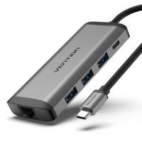 ราคา VENTION อะแดปเตอร์ Docking Station USB-C รุ่น THAHB สี Grey (YD04286)
