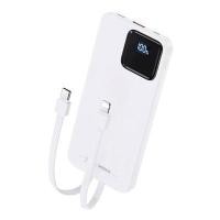 ราคา REMAX แบตสำรอง 10000mAh Power Bank รองรับ 3C สายชาร์จในตัว รุ่น RPP-652 สีขาว (YD22639)