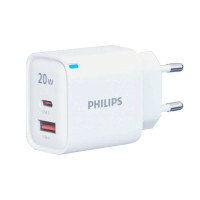ราคา Philips หัวชาร์จ รุ่น PD20W อะแดปเตอร์ 2 พอร์ต สีขาว (YB95594)