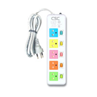 ราคา รางปลั๊กไฟ มอก. CSC Colorful 5ช่อง 5สวิตช์ 10เมตร 155MC-10m (YA17003)