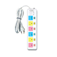 ราคา รางปลั๊กไฟ มอก. Colorful 6ช่อง 6สวิตช์ 10เมตร CSC 166MC-10m (YA16999)
