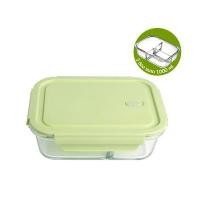 ราคา RRS กล่องแก้ว ถนอมอาหาร แบบ 3 ช่อง ขนาด 1000ML สีเขียว (YD03816)