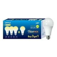 ราคา OPPLE หลอดไฟ LED ขั้ว E27 รุ่น U1 A70 แสง Cool White กำลังไฟ 15 วัตต์ (แพ็ค 4 หลอด) (YD31716)