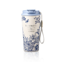 ราคา Fuguang แก้วเก็บอุณหภูมิร้อนและเย็น 600ml สีฟ้า/ขาว (YD41967)