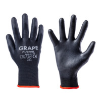 ราคา GRAPE ถุงมือโพลี PU เต็มฝ่ามือ รุ่น PU200BPACK สีดำ ไซส์ L (12 คู่) (9094501)