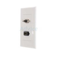 ราคา FACE PLATE หน้ากากเต้ารับ HDMI+VGA WALL TYPE สีขาว (YD35185)