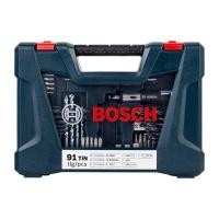 ราคา BOSCH ชุดดอกสว่าน ไขควง รุ่น V-LINE TITANIUM 91 ชิ้น พร้อมกล่อง สีฟ้า (YD08989)