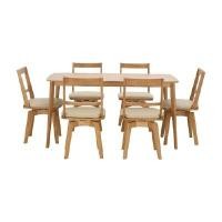 ราคา INDEX LIVING MALL ชุดโต๊ะอาหาร 6 ที่นั่ง รุ่นดานัส สีธรรมชาติ (YC67486)
