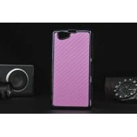 ราคา เคสแข็ง Sony Xperia Z1 Compact ลายคาร์บอนไฟเบอร์ สีชมพู (657)