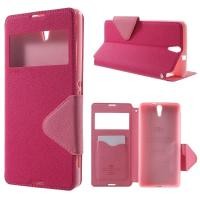 ราคา เคสหนังฝาพับข้าง Sony Xperia C5 Ultra รุ่น ROAR Diary View Leather Case สีชมพูเข้ม (1758)