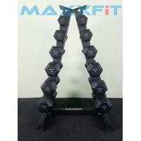 ราคา ขาย ชุดดัมเบล MAXXFiT ทรงเหลี่ยม ขนาด 2.5 - 15 KG. (6 คู่) พร้อมชั้นวางทรงสามเหลี่ยมสีดำ วางได้ 6 คู่ (733)
