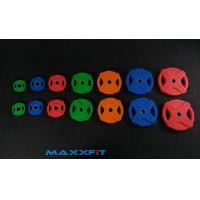 ราคา ขาย แผ่นน้ำหนักดัมเบลบาร์เบล Dumbbell Barbell Power MAXXFiT Iron Rubber Coloured Series แบบมีช่องมือจับ ขนาด 2 นิ้ว (50 MM.) SET 157.5 KG. (1.25+2.5+5+10+15+20+25) อย่างละ 2 แผ่น (2491)