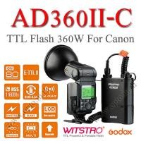 ราคา AD360II-C ETTL For Canon Godox WITSTRO (360W/S, GN80, 2.4Ghz X1 + PB960 battery pack)แฟลชสตูดิโอ (001649)