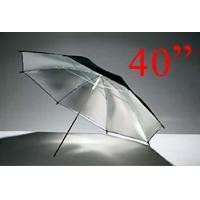 Silver Inside Black Umbrella 2in1 40 Inch